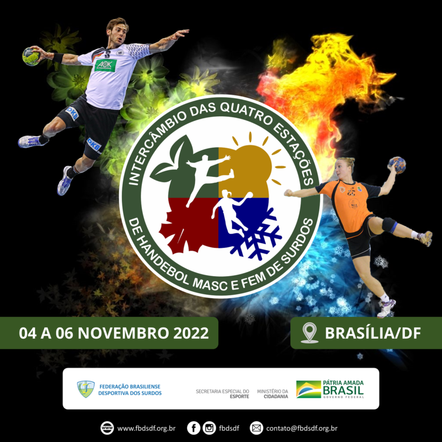 Cartaz do Evento - Intercâmbio Handebol 2022 FBDS - Instragram - Reduzido