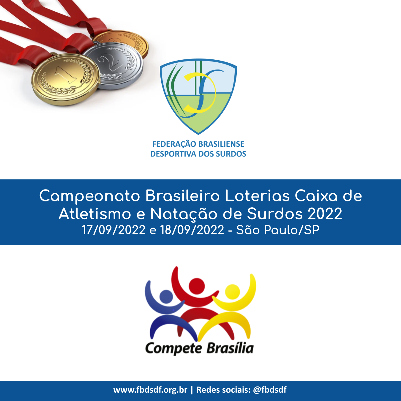 Cartaz Resultados do Brasileiro de Atletismo e Natação 2022