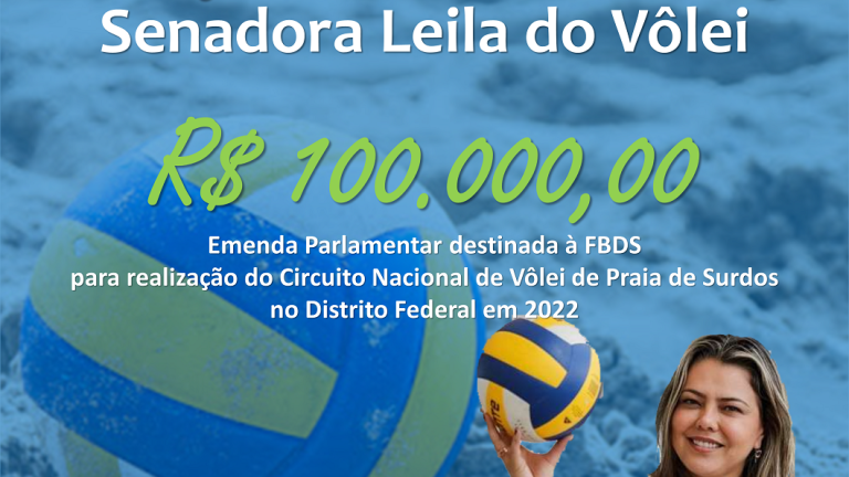 Cartaz - Emenda confirmada 100K Leila do Volei - VP 2022