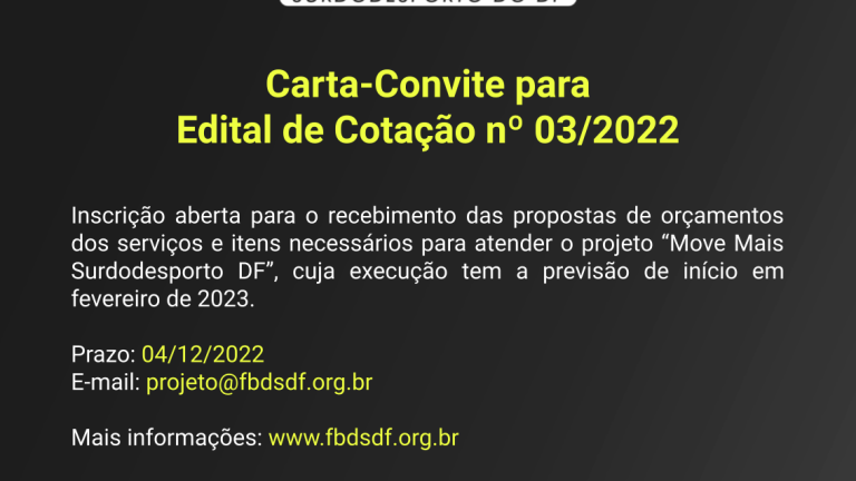 Cartaz Edital de Cotação para MOVE +DF 2023